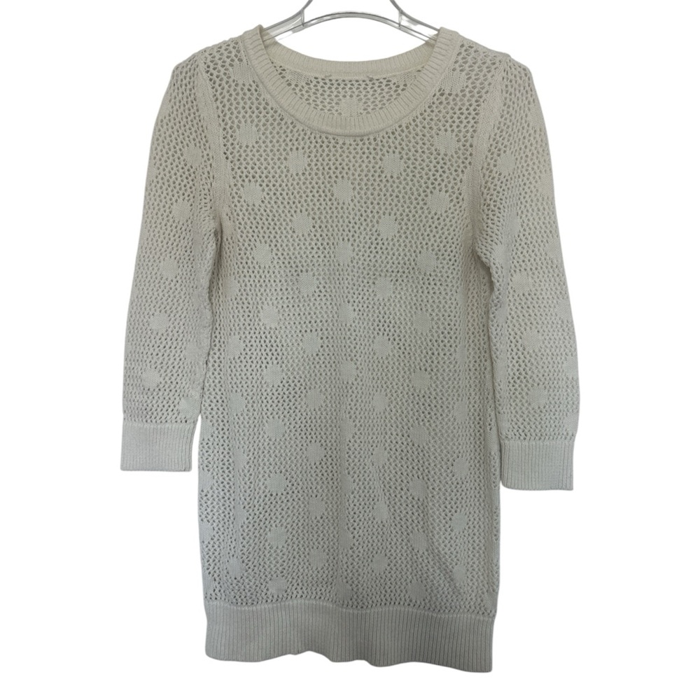 Elegant Knit Sweater Dress Cream